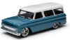 Изображение GREENLIGHT 1/43 CHEVROLET Suburban 1966 blue/white roof