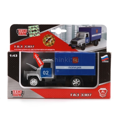 Изображение ТЕХНОПАРК 1/43 ГАЗ-3307 Полиция инерц. (свет, звук)