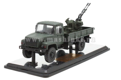 Изображение РУЧНАЯ РАБОТА 1/43 Г-3308 с установкой ЗУ-23-2 хаки