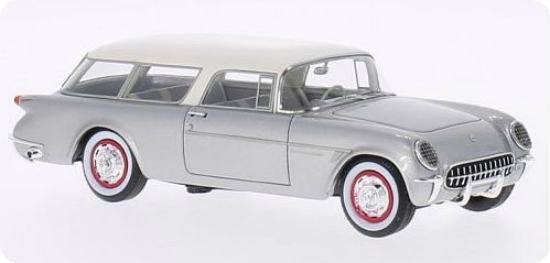 Изображение NEO 1/43 CHEVROLET Corvette C1 Nomad 1954 silver/white