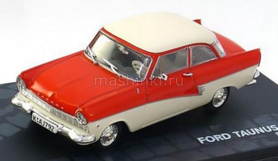 Изображение WHITEBOX 1/43 FORD TAUNUS 17M P2 De Luxe Coupе 1957 dark red/white