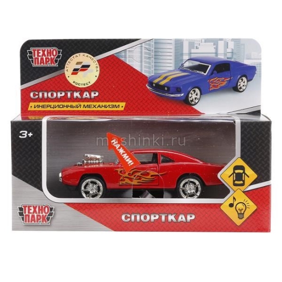 Изображение ТЕХНОПАРК Спорткар (свет, звук) инерц. красный