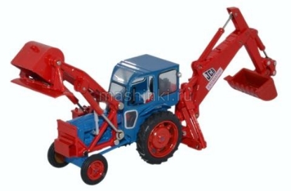 Изображение OXFORD 1/76 JCB Major Loader Mk.1 экскаватор 1953 сине-красный