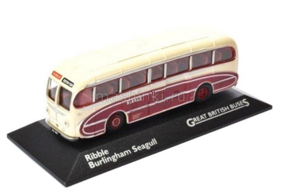 Изображение ATLAS 1/72 LEYLAND Tiger Cub Burlingham Seagull RIBBLE автобус 1951 beige/maroon