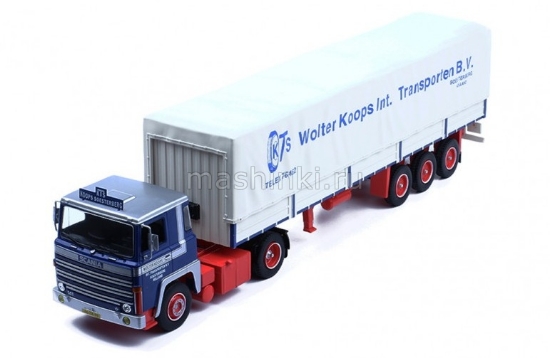 Изображение IXO 1/43 SCANIA LBT 141 п/прицеп Wolter Koops 1976 blue-red