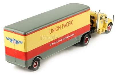 Изображение IXO 1/43 MACK B61 п/прицеп Union Pacific 1955 light yellow/red/grey