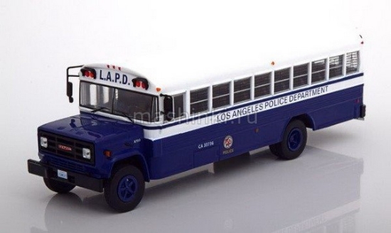 Изображение IXO 1/43 GMC 6000 Los Angeles Police Department (Полиция Лос-Анжелеса) автобус 1988 blue/white