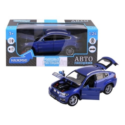 Изображение АВТОПАНОРАМА 1/26 BMW X6 (свет, звук) синий