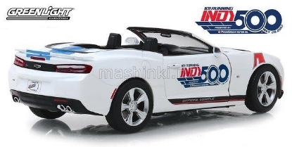 Изображение GREENLIGHT 1/24 CHEVROLET Camaro SS Convertible 101 Running Indy 500 Presented 2017 white