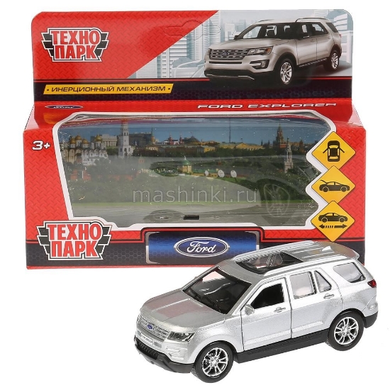 Изображение ТЕХНОПАРК FORD Explorer 12 см металл. серебристый
