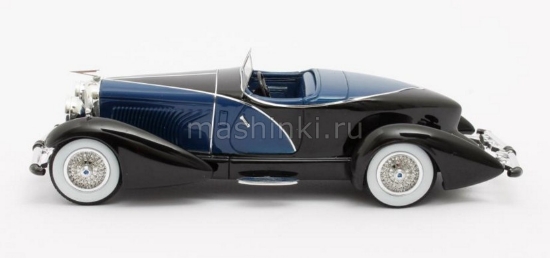 Изображение MATRIX 1/43 DUESENBERG J SWB French True Speedster by Figoni №J-153-2178 1931 black/blue