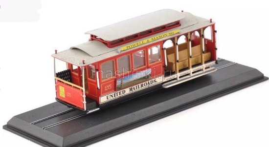 Изображение ATLAS 1/87 Трамвай CABLE Car (Ferries & Cliff) San Francisco Tram 1888 red