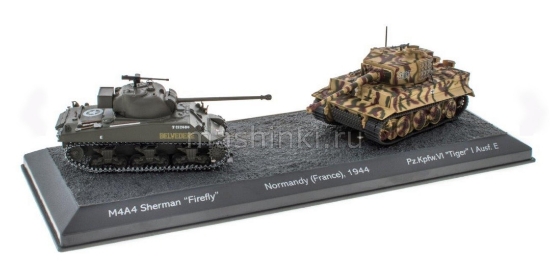 Изображение ATLAS 1/72 Танки набор M4A4 Sherman Firefly + Pz.Kpfw. VI Tiger I Ausf. E Нормандия Франция 1944