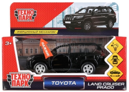 Изображение ТЕХНОПАРК TOYOTA Land Cruiser Prado 12 см (свет, звук) глянцевый черный