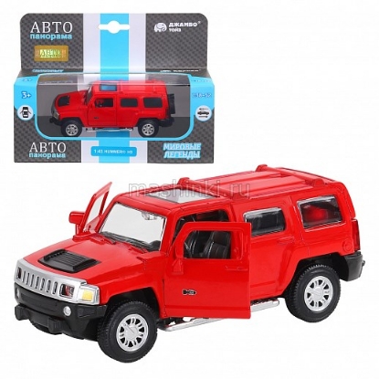 Изображение АВТОПАНОРАМА 1/43 HUMMER H3 откр. двери красный