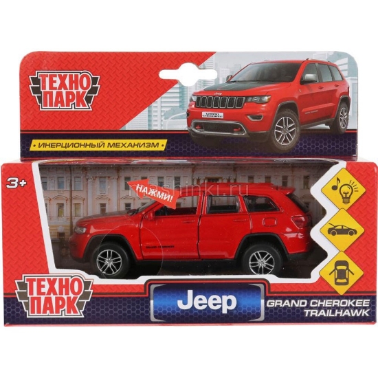 Изображение ТЕХНОПАРК JEEP Grand Cherokee Trailhawk 12 см (свет, звук) красный