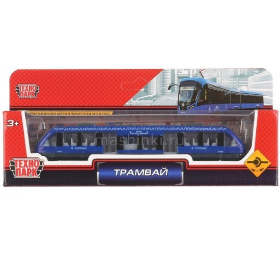 Изображение ТЕХНОПАРК Трамвай 16,5 см подв. детали синий