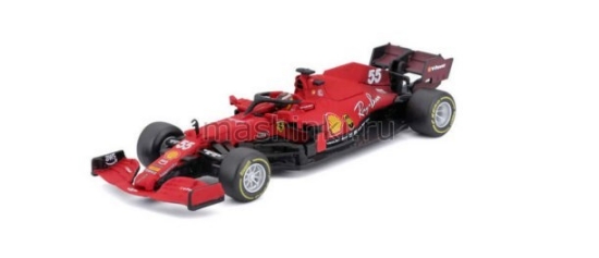 Изображение BBURAGO 1/43 FERRARI SF21 Scuderia Ferrari №55 фигурка пилота C.Sainz Jr. Formula 1 2021