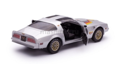 Изображение GREENLIGHT 1/18 PONTIAC Firebird Fire Am by Very Special Equipment (VSE) 1977 silver with hood bird