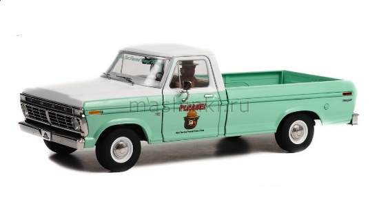 Изображение GREENLIGHT 1/18 FORD F-100 пикап Only You Can Prevent Wildfires Forest Service 1975 c фигуркой медведя green