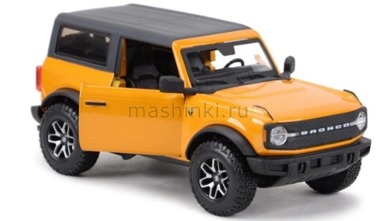 Изображение MAISTO 1/24 FORD Bronco (2 Doors Version) 2021 metal. orange/металл. оранжевый