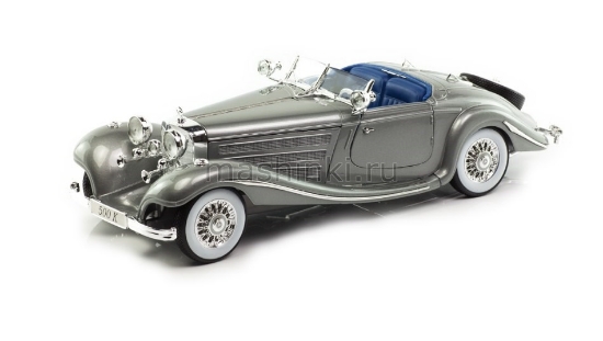 Изображение MAISTO 1/18 MERCEDES-BENZ 500k Typ Specialroadster gray/серый