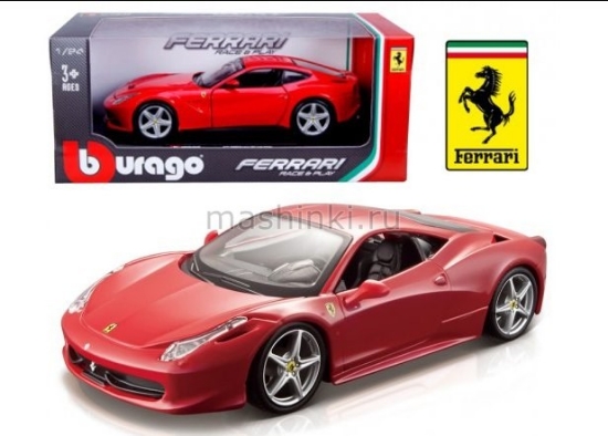 Изображение BBURAGO 1/24 FERRARI 458 Italia red/красный