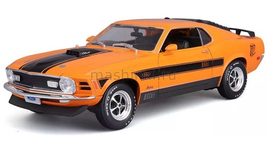 Изображение MAISTO 1/18 FORD Mustang Mach 1 1970 orange/оранжевый