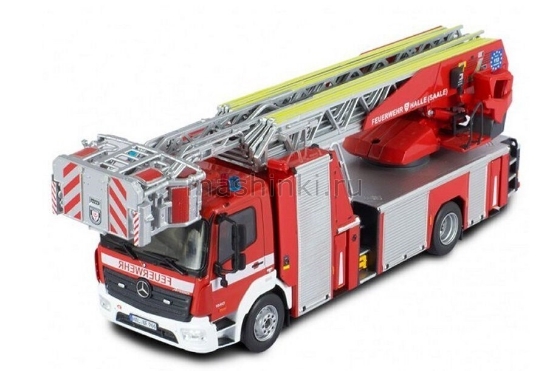 Изображение IXO 1/43 MERCEDES-BENZ Atego 1530 Metz-Rosenbauer DLA K 23 12 Feuerwehr Halle-Saale пожарная лестница 2022