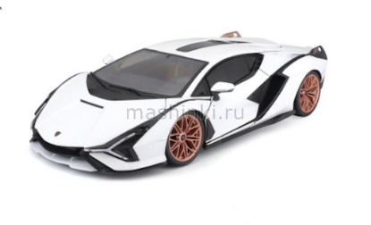 Изображение BBURAGO 1/18 LAMBORGHINI Sian FKP 37 2019 white/black