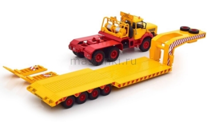 Изображение IXO 1/43 BERLIET TB 015 M3 6x4 прицеп-тяжеловоз 1960 yellow/red