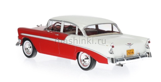 Изображение WHITEBOX 1/24 CHEVROLET Bell Air Sedan 4-Door 1956 red/white