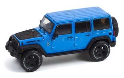 Изображение GREENLIGHT 1/43 JEEP Wrangler 4x4 Unlimited Black Bear Edition 5-дв. (Hard Top) 2016 hydro blue pearl