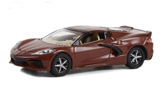 Изображение GREENLIGHT 1/64 CHEVROLET Corvette C8 Stingray Coupe 2022 caffeine metallic