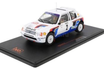 Изображение IXO 1/24 PEUGEOT 205 Turbo 16 №2 Peugeot Talbot Sport Vatanen/Harryman победитель Rally Monte Carlo 1985