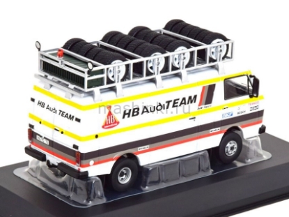 Изображение IXO 1/43 VW LT 45 LWB техничка HB Audi Team с багажником и колесами на крыше 1986