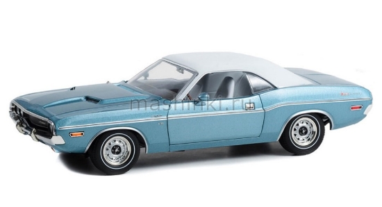 Изображение GREENLIGHT 1/18 DODGE Challenger Western Sport Special 1970 blue metallic/white