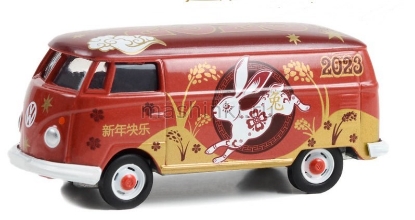 Изображение GREENLIGHT 1/64 VW T1 Van Chinese Zodiac 2023 год Кролика