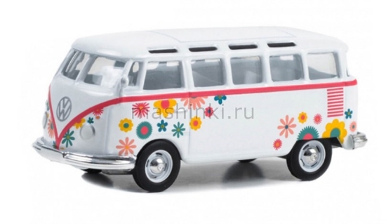 Изображение GREENLIGHT 1/64 VW T1 Samba Bus Flower Power 1973