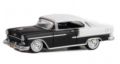 Изображение GREENLIGHT 1/64 CHEVROLET Bel Air Lowrider Miracle Used Cars 1955 black/white