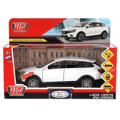 Изображение ТЕХНОПАРК 1/24 LADA Vesta SW Cross универсал 17,5 см (свет, звук) белый