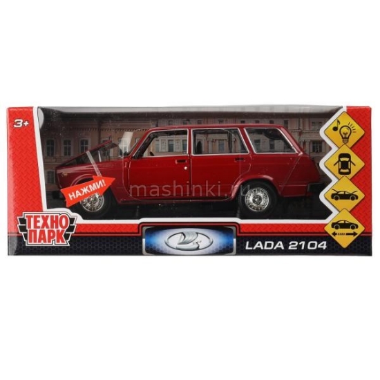 Изображение ТЕХНОПАРК 1/24 ВАЗ-2104 LADA 17 см (свет, звук) красный