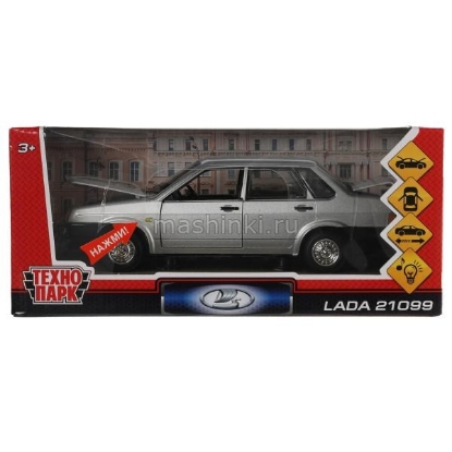 Изображение ТЕХНОПАРК 1/24 ВАЗ-21099 LADA Спутник 18,5 см (свет, звук) серый