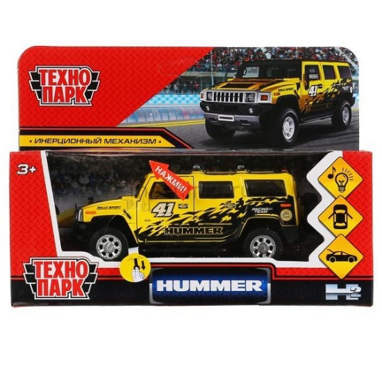 Изображение ТЕХНОПАРК HUMMER H2 Спорт №41 12 см (свет, звук) желтый