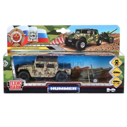 Изображение ТЕХНОПАРК HUMMER H1 пикап 12 см камуфляж + пушка