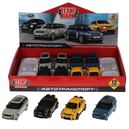 Изображение ТЕХНОПАРК NISSAN Juke+LAND ROVER Range Rover Vogue 12 см в ассорт. б/коробки