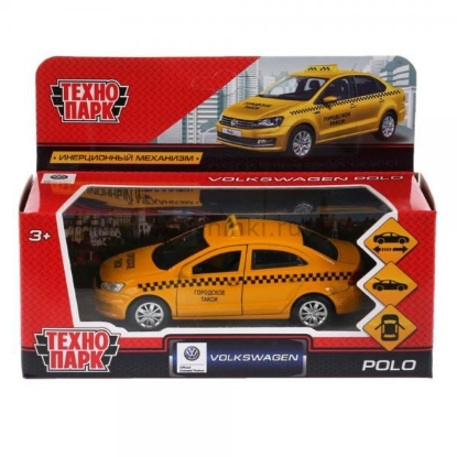 Изображение ТЕХНОПАРК VW Polo седан такси 12 см желтый