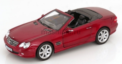 Изображение NOREV 1/18 MERCEDES-BENZ SL 500 Cabriolet (R230) жесткая крыша 2003 red metallic (тираж 300 шт)