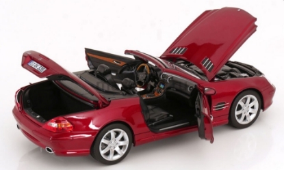 Изображение NOREV 1/18 MERCEDES-BENZ SL 500 Cabriolet (R230) жесткая крыша 2003 red metallic (тираж 300 шт)