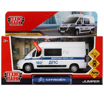 Изображение ТЕХНОПАРК CITROEN Jumper Полиция ДПС 14 см (свет, звук) белый